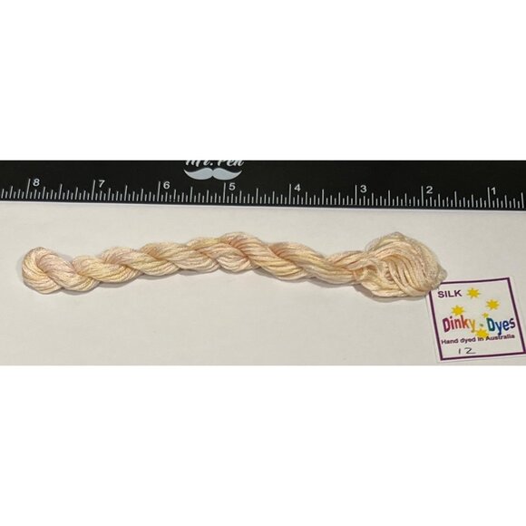 Dinky Dyes # 12 Lemon Sherbert 100% Silk Embroidery Thread 8 Mtrs Cross Stitch - Picture 1 of 3